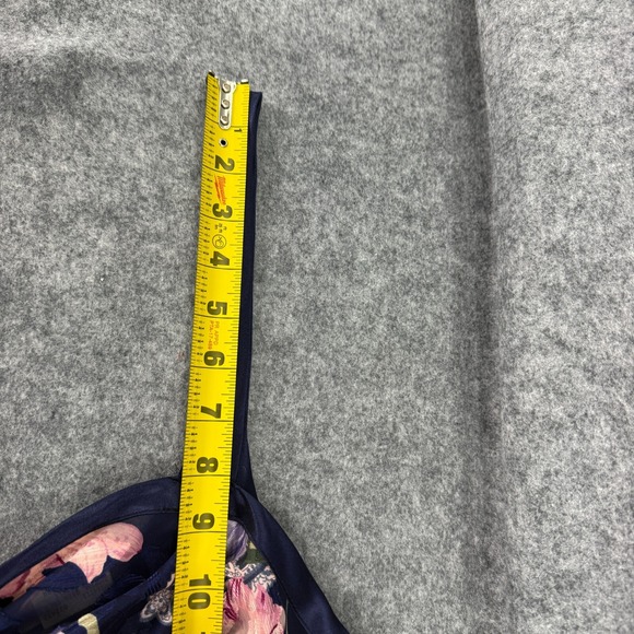 VINTAGE Angelique Chemise Lingerie Slip Dress Womens S Navy Floral Semi Sheer - Picture 10 of 10